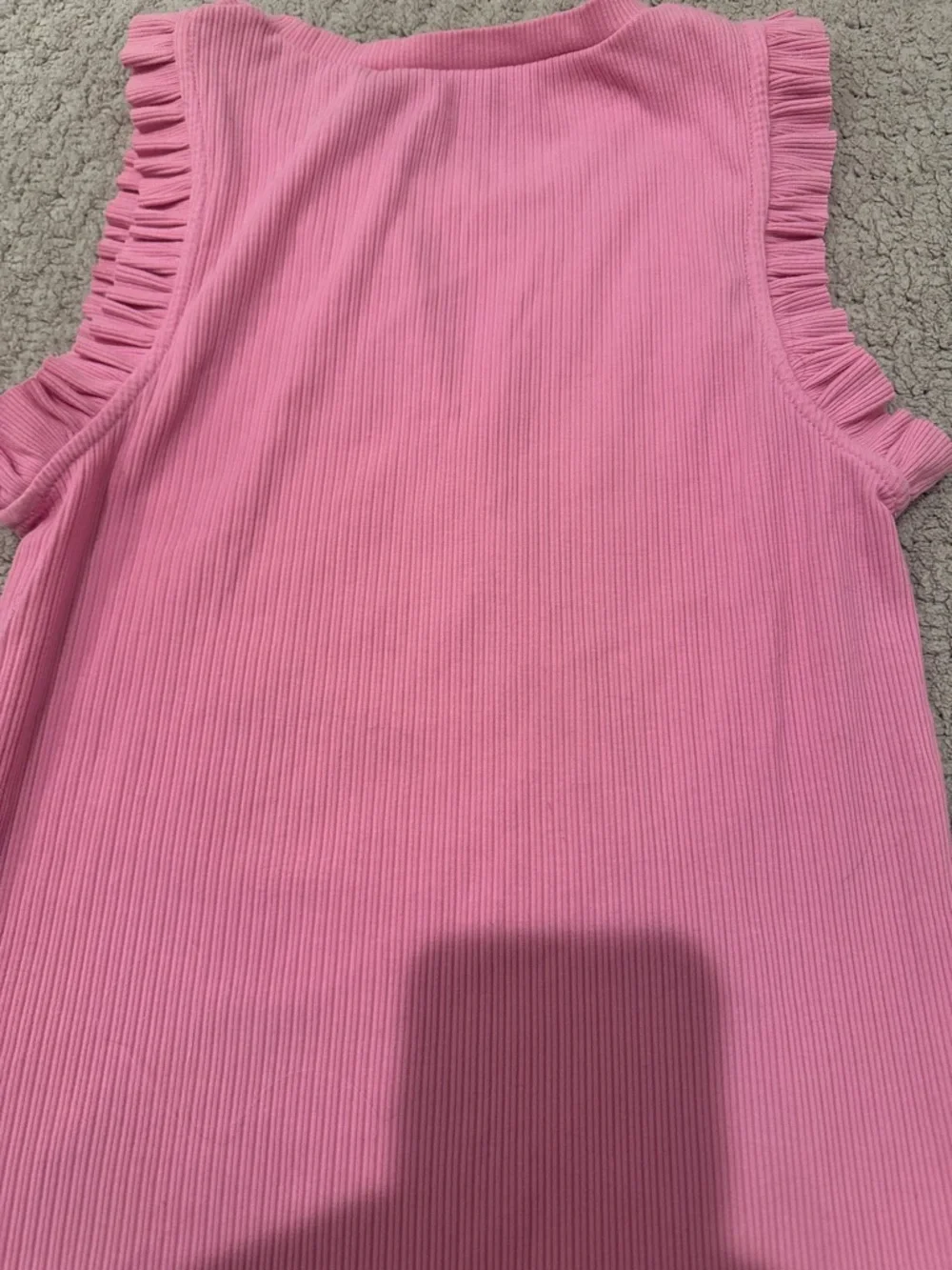 J. Crew Pink Ribbed Ruffle-Trim Tank - Picture 4 of 4